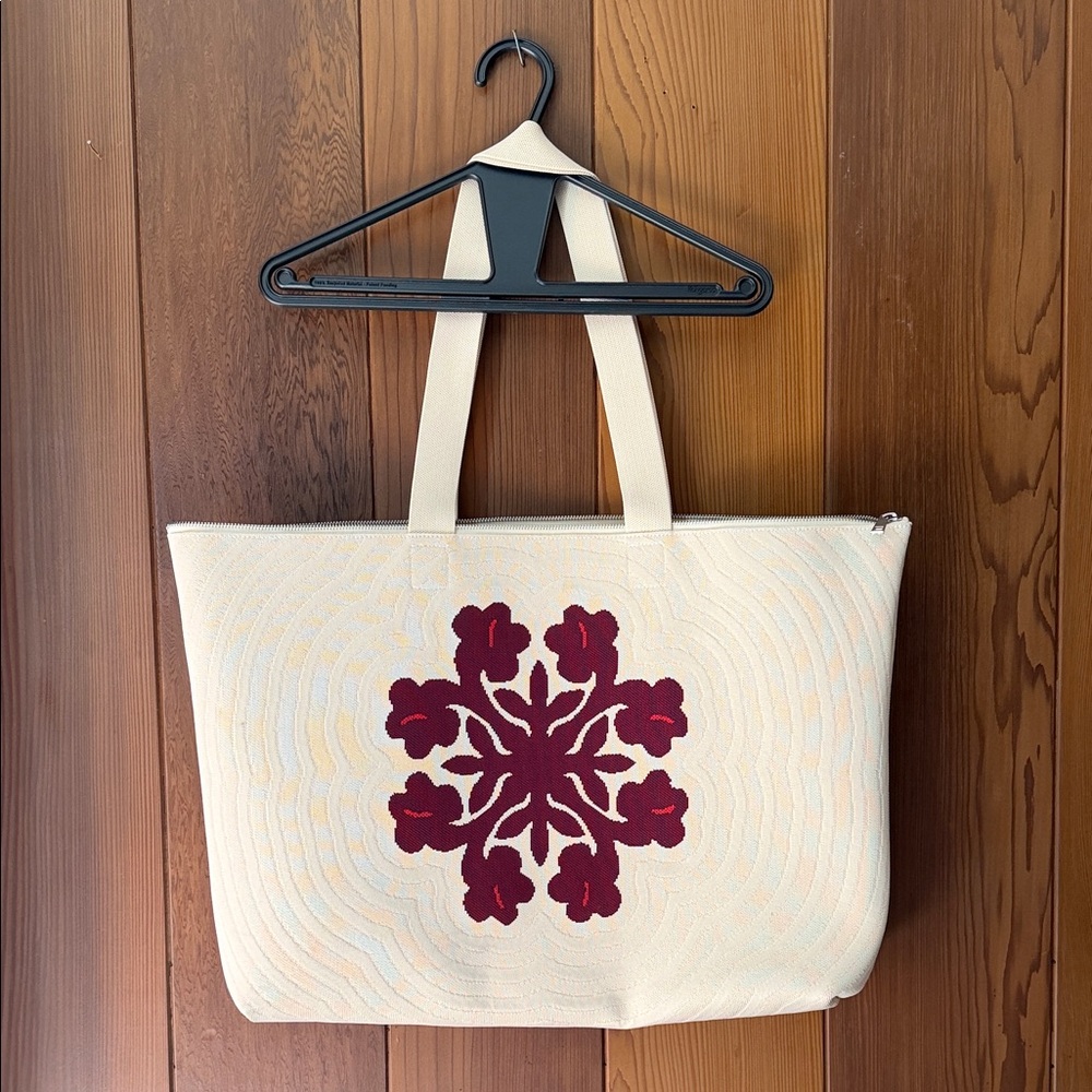 Salvage Public Jacquard Weekender Bag in Hibiscus - Natural